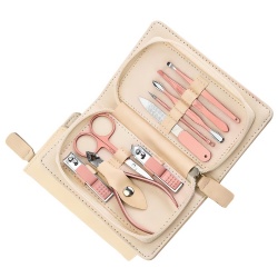 Electroplating Rose Gold Travel Nail Care Beauty Tools 9-Piece Set