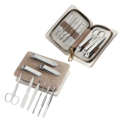 Men's Business, Luxury Gifts, Manicure Tools, Beauty Care, Sanded Stainless Steel 9-Piece Set