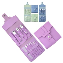 Purple Gift Folding Bag, Pedicure Knife, Personal Care Tools 12-Piece Set